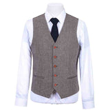 BROWN BARLEYCORN TWEED 3 PIECE SUIT