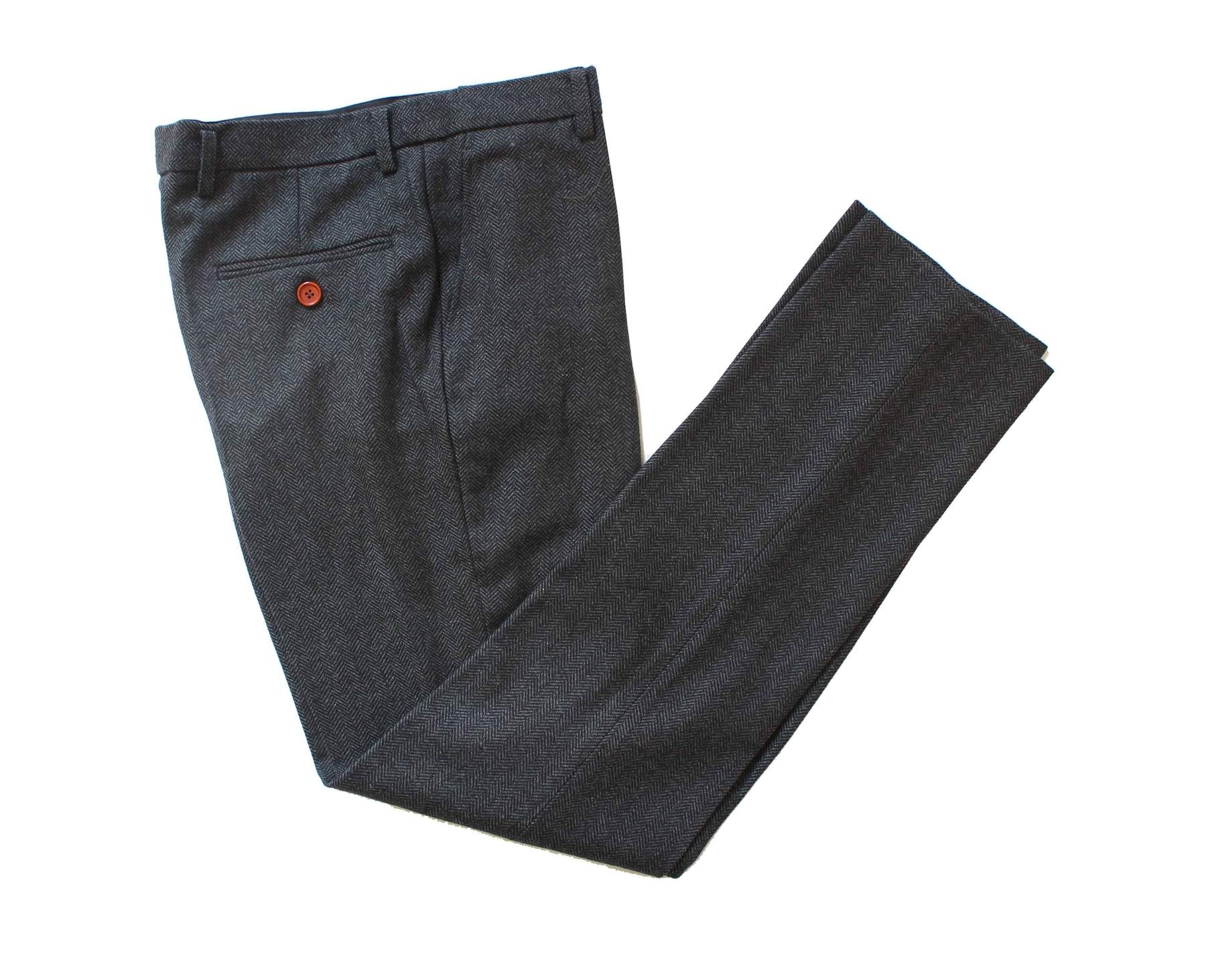 Harris Tweed Mens Trousers - Charcoal – Bucktrout Tailoring