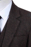 DARK BROWN HERRINGBONE TWEED 3 PIECE SUIT
